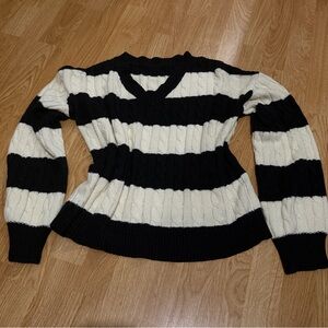 Striped Black and White Women's Sweater